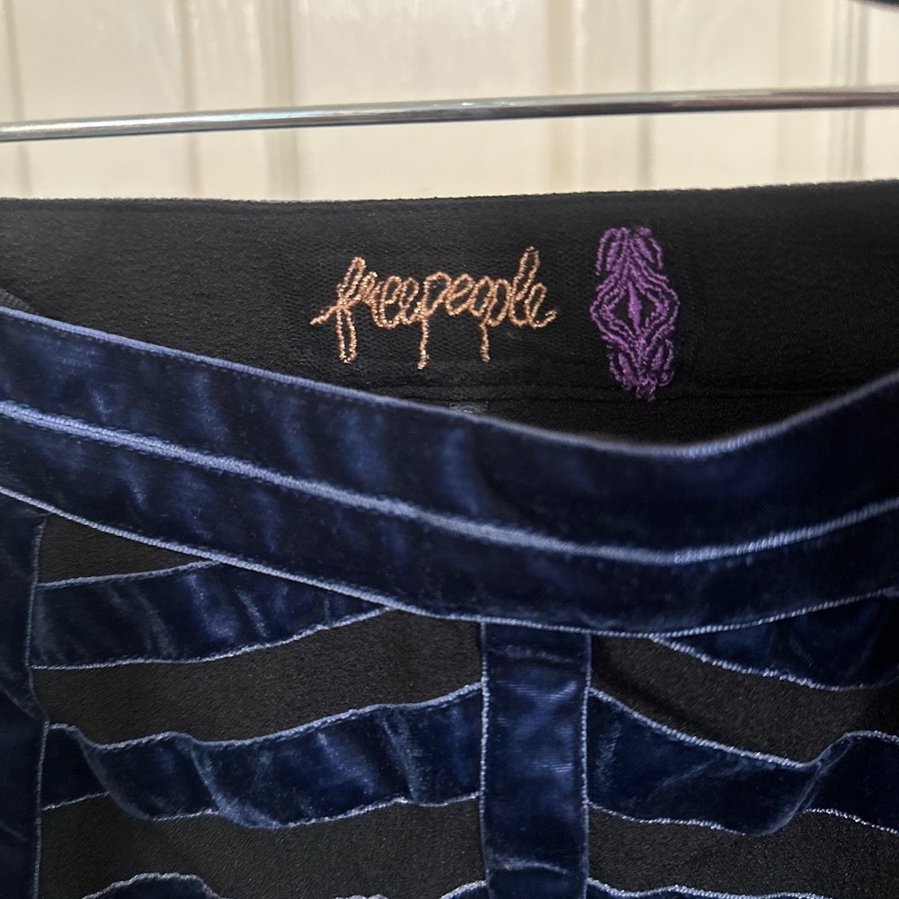 Free People Navy and Black Fringe Maxi Skirt - Picture 11 of 12